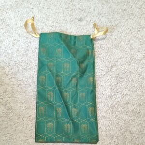 Green and Gold Drawstring Pouch